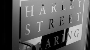 Harley street logo engraved in door