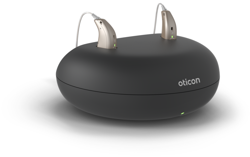 Oticon charging hearing aids