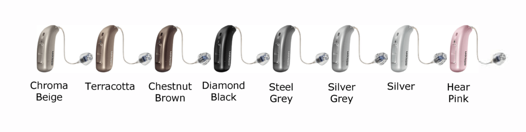 oticon more hearing aid colours