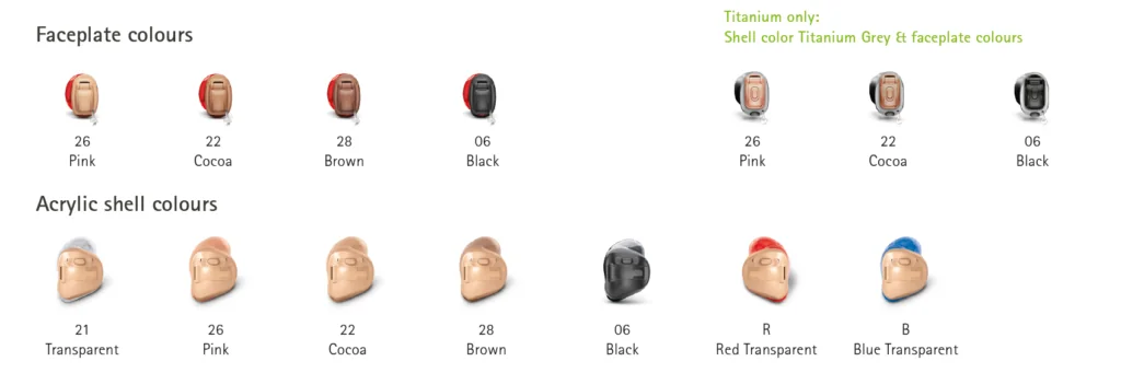 Virto Paradise Hearing Aid Colours 