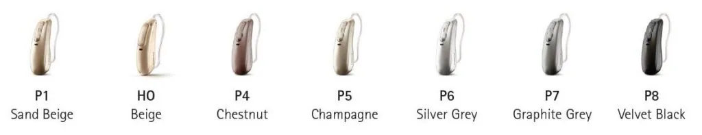 Phonak Audéo Paradise Hearing Aid Colours 