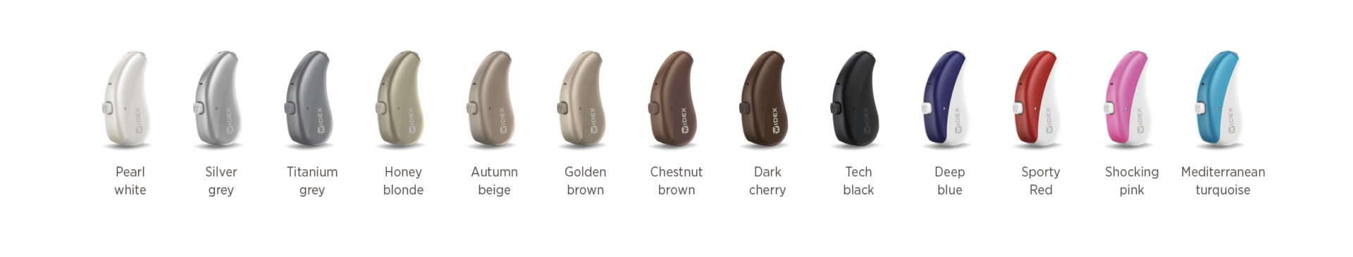 Widex Moment Sheer Hearing Aid Colours
