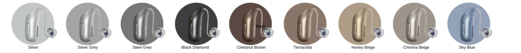 Oticon Intent hearing aid colours