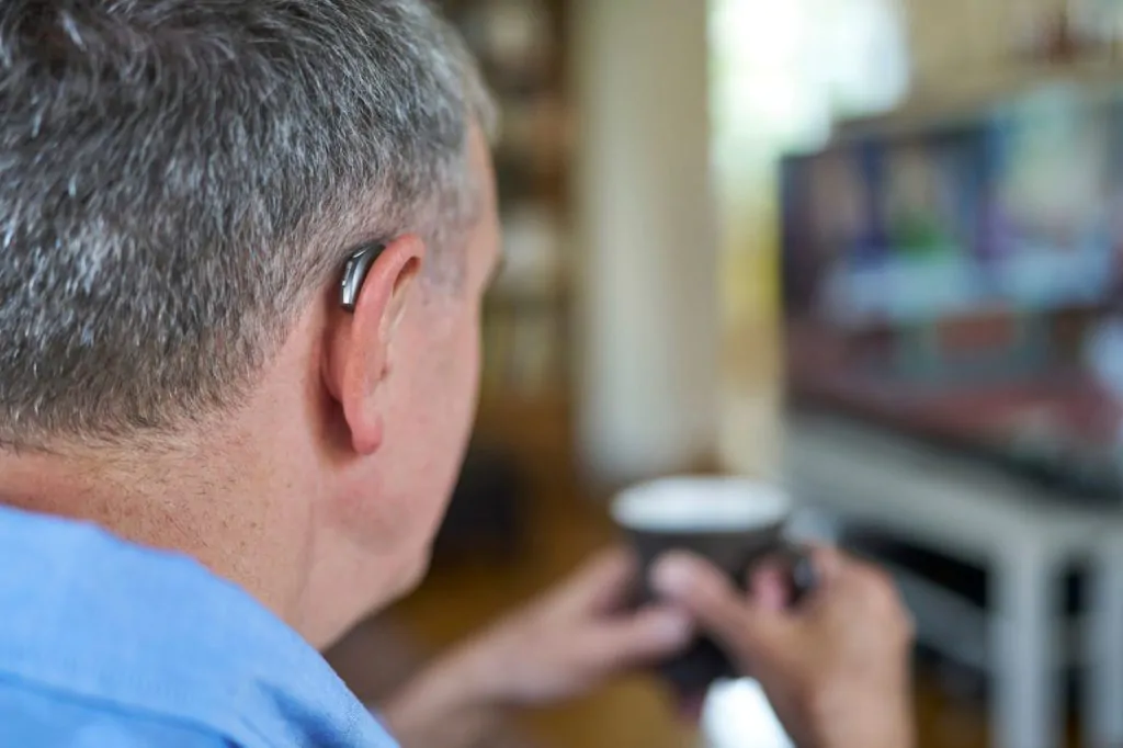 man wearing hearing aid