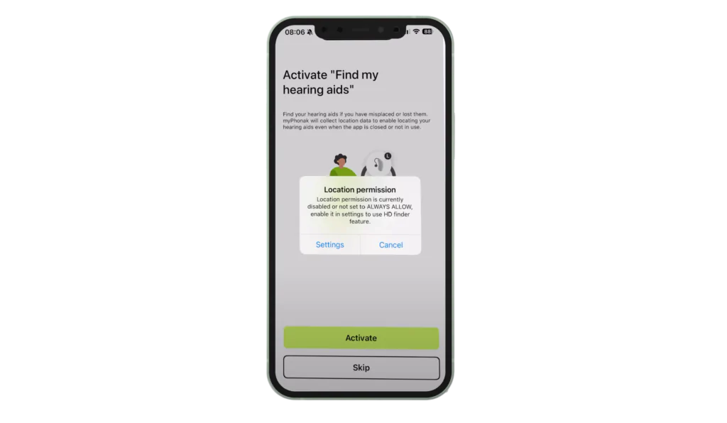 myphonak app location permission